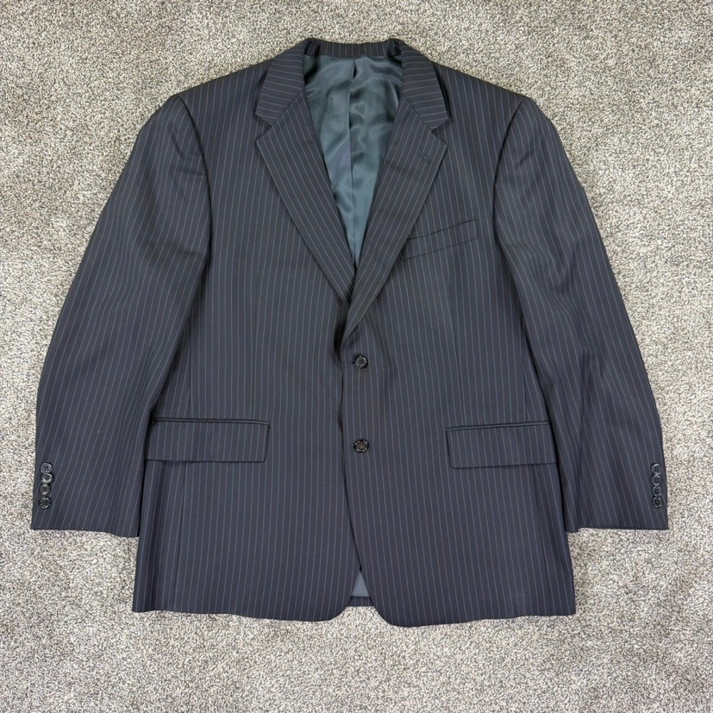 Daniel Cremieux Loro Piana Wool Pinstripe Blazer Mens 44S Navy Blue Sport Coat